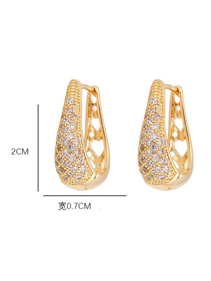 Fashion Zirconia Wing Design Clip-On Earrings with Faux Pearl