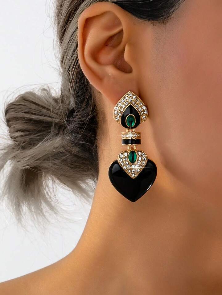 Luxury Rhinestone Heart Earrings for Women