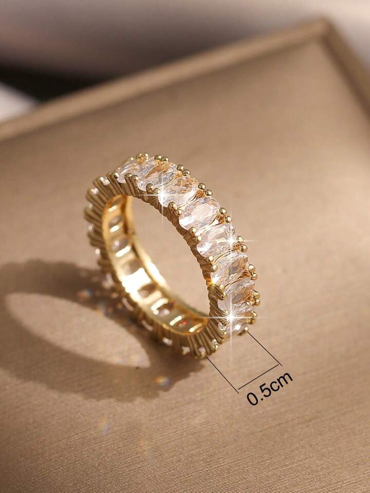 18K Gold Plated Oval Cubic Zirconia Ring