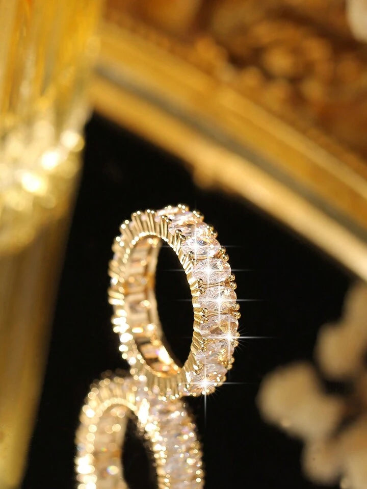 18K Gold Plated Oval Cubic Zirconia Ring