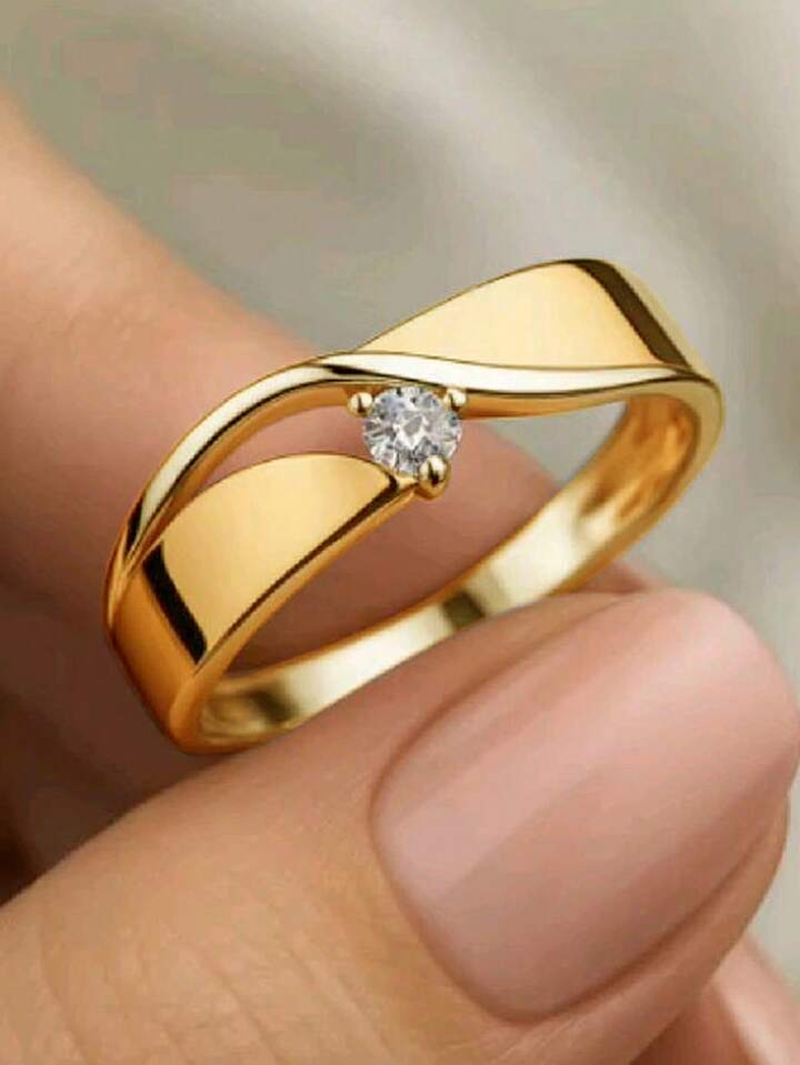 Micro-Inlaid Cubic Zirconia Ring for Women