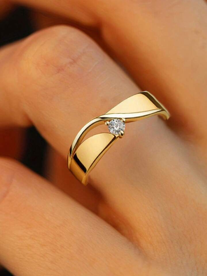 Micro-Inlaid Cubic Zirconia Ring for Women