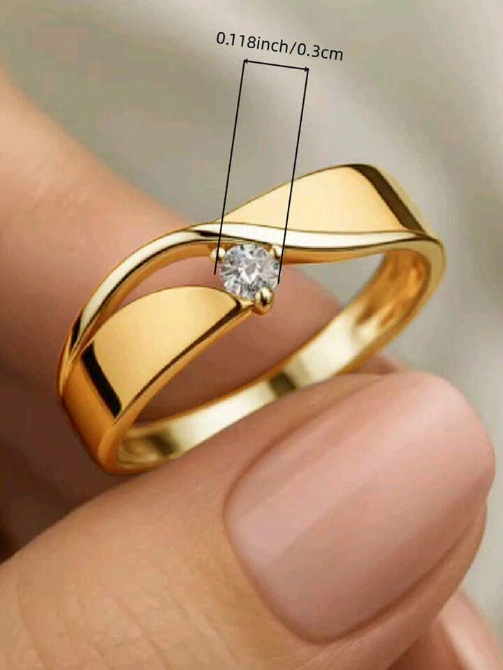 Micro-Inlaid Cubic Zirconia Ring for Women