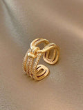 Cubic Zirconia Layered Ring Daily Wear