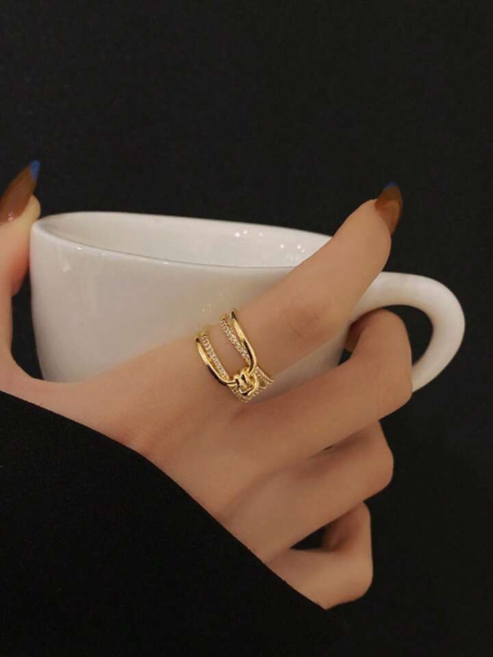 Cubic Zirconia Layered Ring Daily Wear