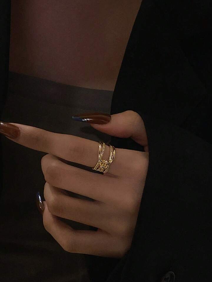 Cubic Zirconia Layered Ring Daily Wear
