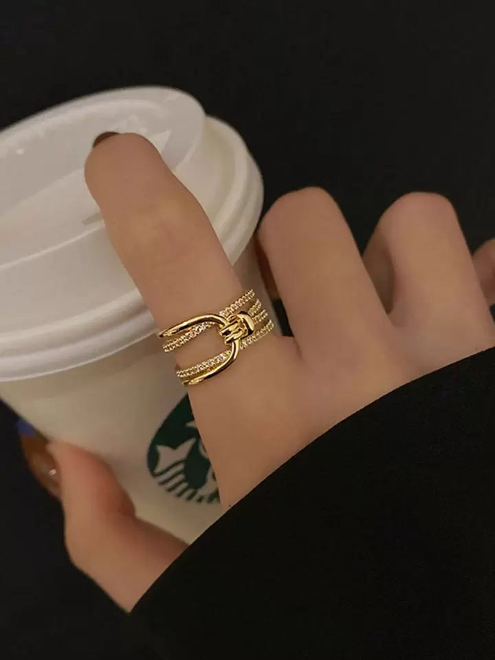 Cubic Zirconia Layered Ring Daily Wear
