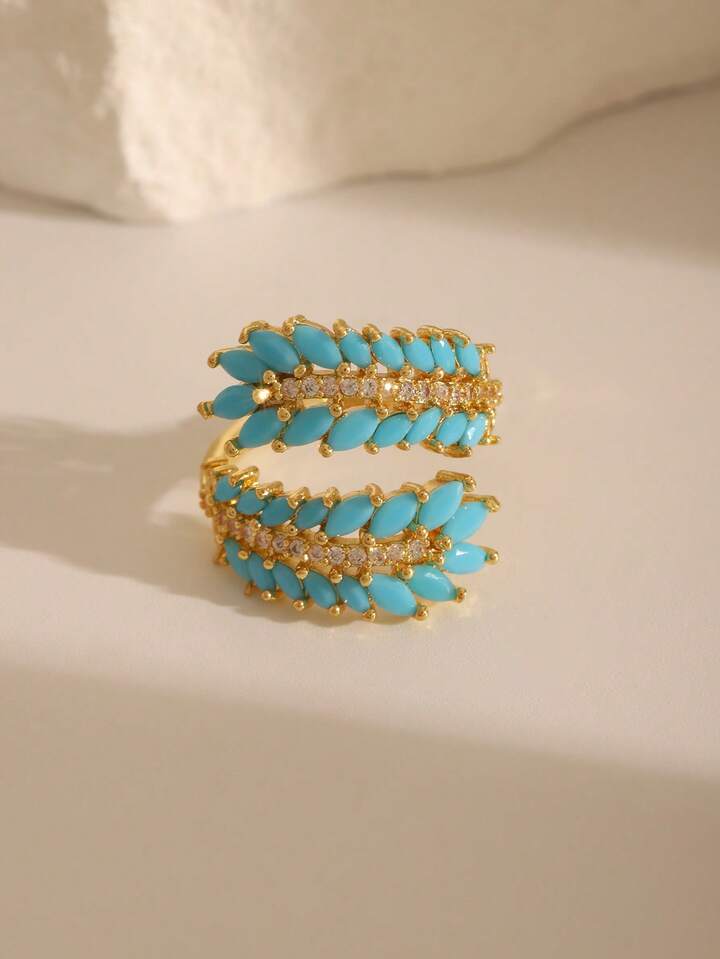 Wheat Ear Turquoise Adjustable Ring for Women
