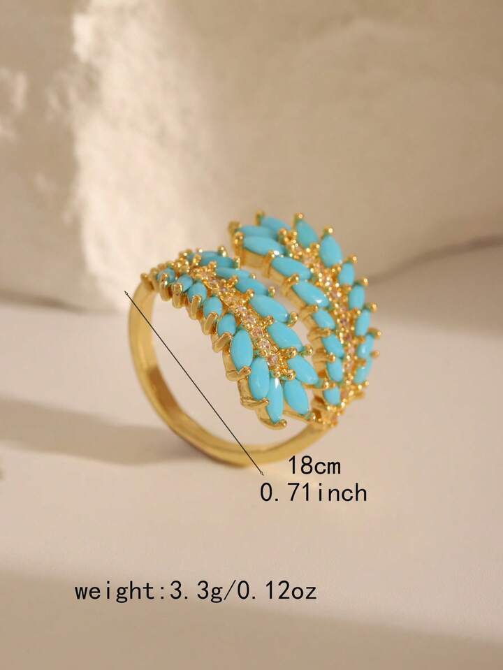 Wheat Ear Turquoise Adjustable Ring for Women