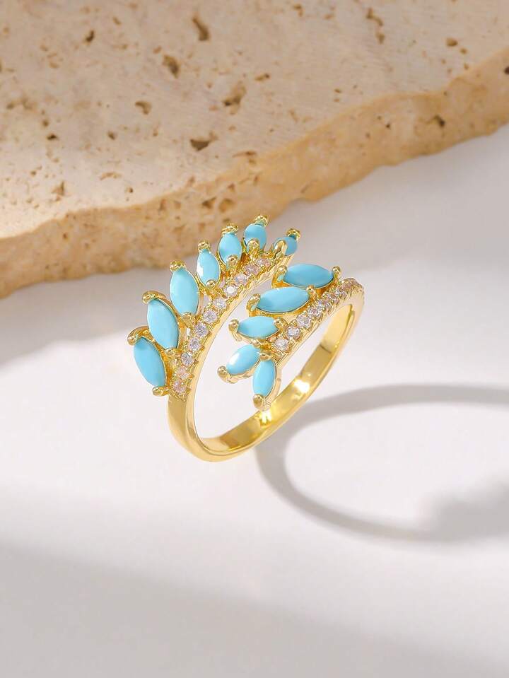 Wheat Ear Turquoise Adjustable Ring for Women