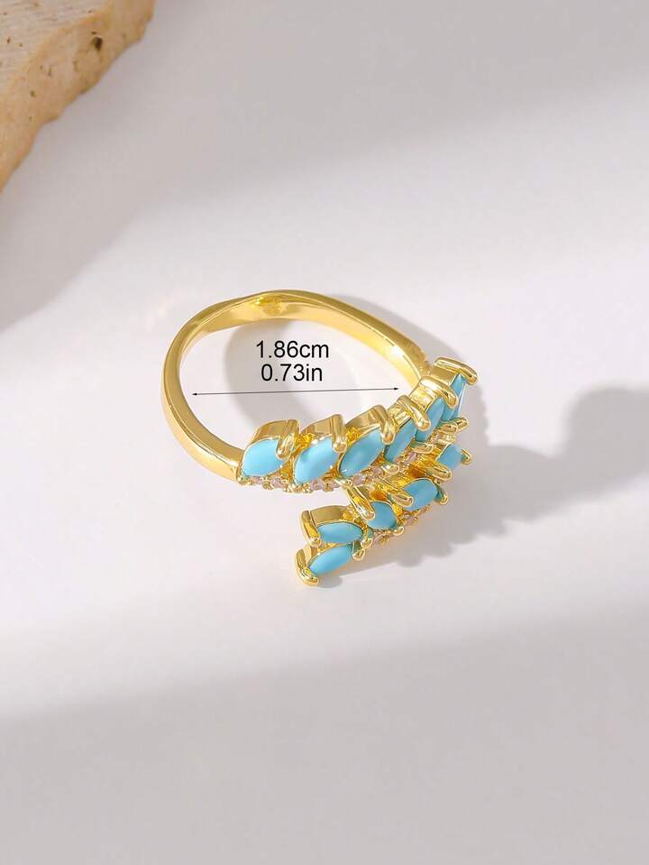 Wheat Ear Turquoise Adjustable Ring for Women