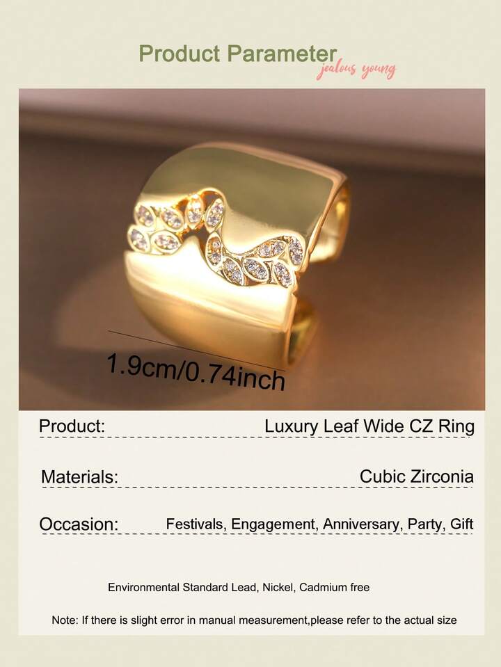 Water Drop Cubic Zirconia Gold Plated Ring