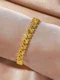 Dubai Style Gold Plated Leaf Bracelet