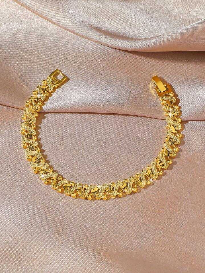 Dubai Style Gold Plated Leaf Bracelet