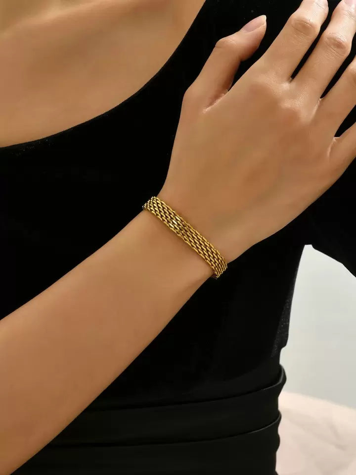 18K Gold Plated Stainless Steel Chain Link Bracelet
