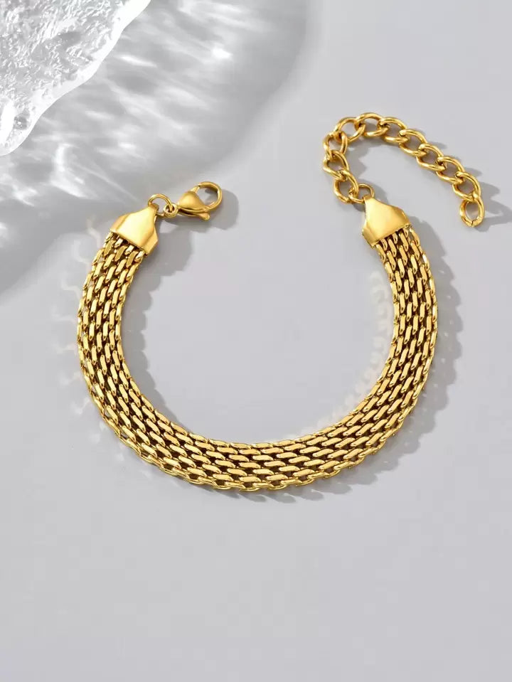 18K Gold Plated Stainless Steel Chain Link Bracelet