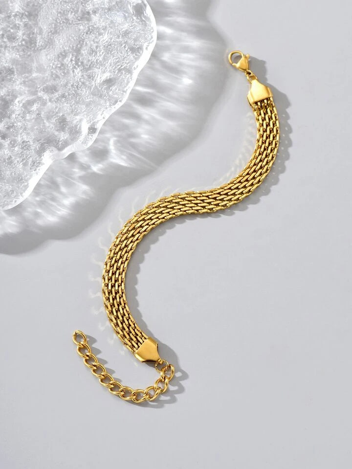 18K Gold Plated Stainless Steel Chain Link Bracelet