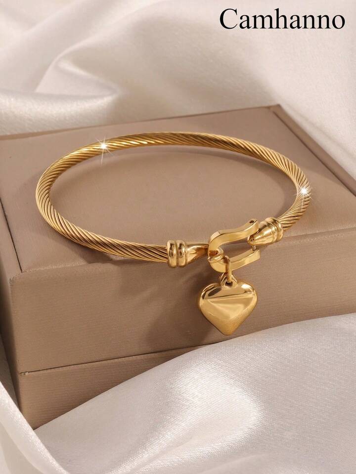 Luxury Minimalist Gold Plated Heart Bracelet