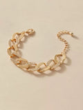 Rhinestone Embellished Thick Chain Bracelet