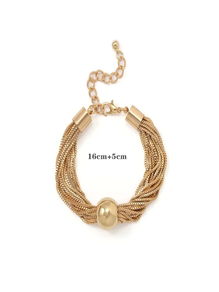 Exaggerated Punk Multi-Layer Chain Bracelet
