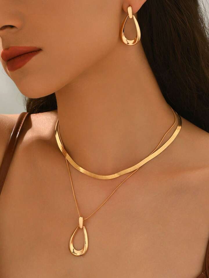 Minimalist Double-Layer Necklace Set