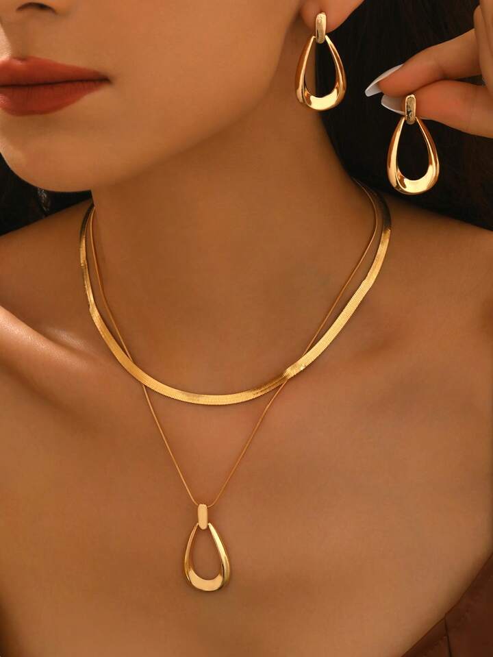 Minimalist Double-Layer Necklace Set