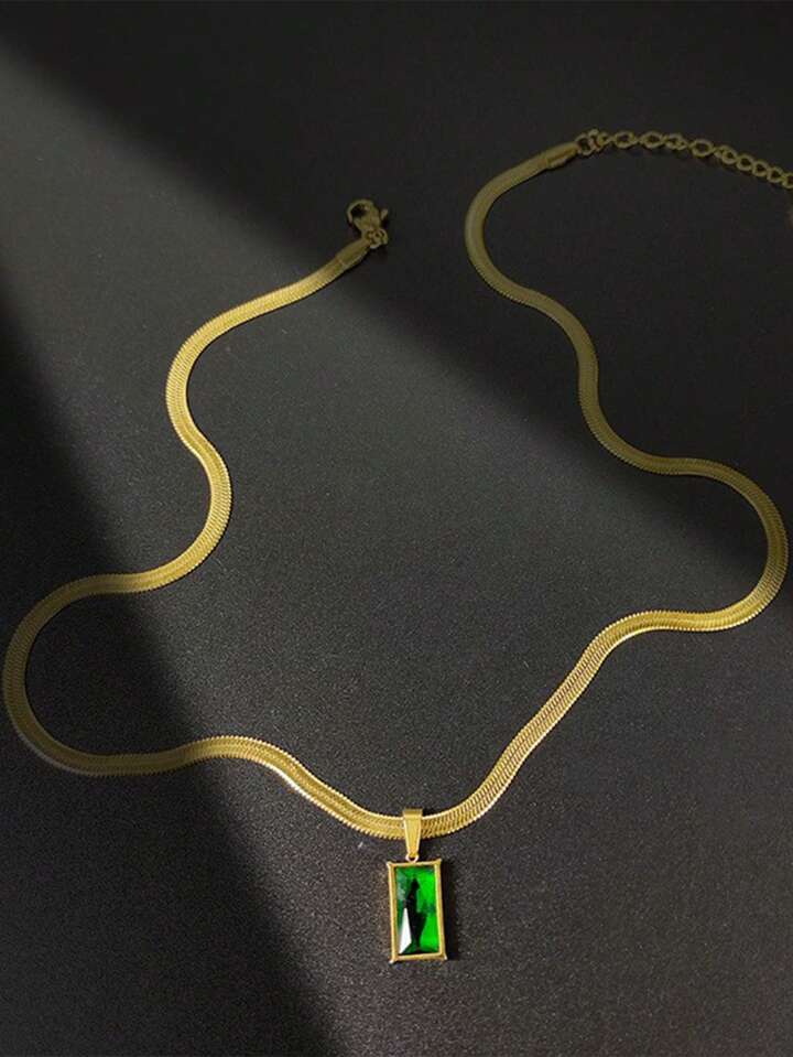 Green Crystal Cubic Zirconia Necklace Set