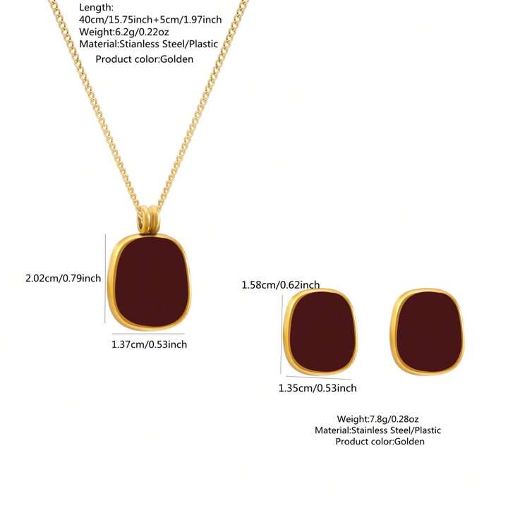 Elegant Red Enamel Jewelry Set