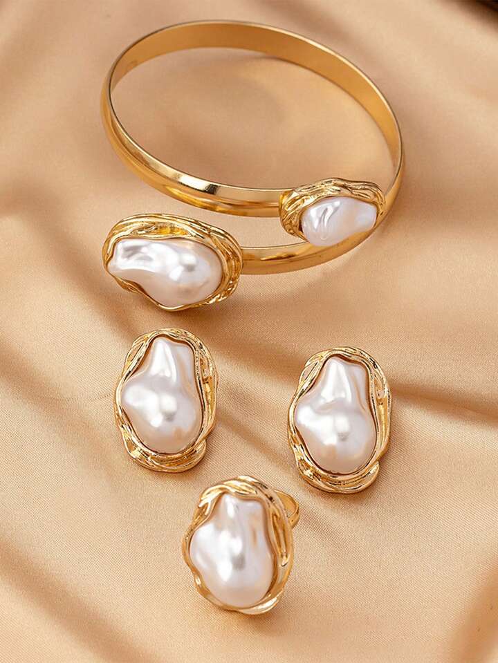 Baroque Pearl Pendant Y-Necklace Jewelry Set