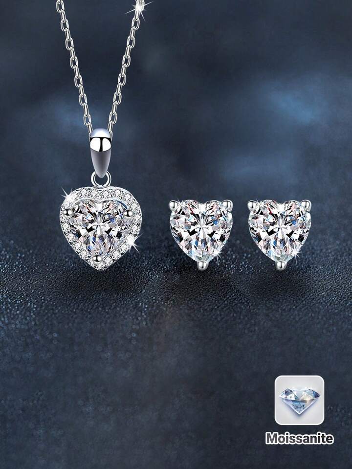 Minimalist Luxury 925 Silver Moissanite Jewelry Set